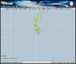 Hurricane KIRK forecast track map as of National Hurricane Center discussion number 8