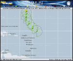 Tropical Storm LESLIE forecast track map as of National Hurricane Center discussion number 11