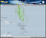 Tropical Storm LESLIE forecast track map as of National Hurricane Center discussion number 13