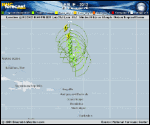 Tropical Storm LESLIE forecast track map as of National Hurricane Center discussion number 15