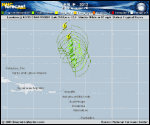 Tropical Storm LESLIE forecast track map as of National Hurricane Center discussion number 16