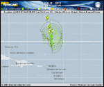 Tropical Storm LESLIE forecast track map as of National Hurricane Center discussion number 17