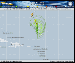Tropical Storm LESLIE forecast track map as of National Hurricane Center discussion number 18