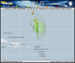 Tropical Storm LESLIE forecast track map as of National Hurricane Center discussion number 19