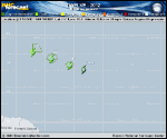 Tropical Depression TWELVE forecast track map as of National Hurricane Center discussion number 1