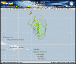 Tropical Storm LESLIE forecast track map as of National Hurricane Center discussion number 20
