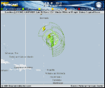 Tropical Storm LESLIE forecast track map as of National Hurricane Center discussion number 22