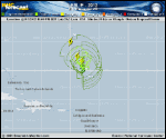 Tropical Storm LESLIE forecast track map as of National Hurricane Center discussion number 23