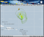 Tropical Storm LESLIE forecast track map as of National Hurricane Center discussion number 24
