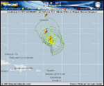Hurricane LESLIE forecast track map as of National Hurricane Center discussion number 26