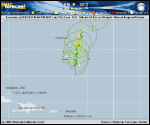 Tropical Storm LESLIE forecast track map as of National Hurricane Center discussion number 35
