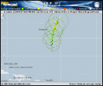 Tropical Storm LESLIE forecast track map as of National Hurricane Center discussion number 37