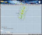 Tropical Storm LESLIE forecast track map as of National Hurricane Center discussion number 38
