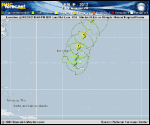 Tropical Storm LESLIE forecast track map as of National Hurricane Center discussion number 39
