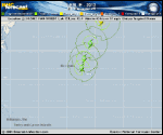 Tropical Storm LESLIE forecast track map as of National Hurricane Center discussion number 41