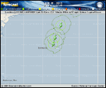 Tropical Storm LESLIE forecast track map as of National Hurricane Center discussion number 42