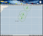 Tropical Storm LESLIE forecast track map as of National Hurricane Center discussion number 43