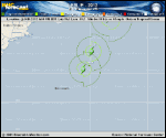 Tropical Storm LESLIE forecast track map as of National Hurricane Center discussion number 44
