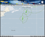 Tropical Storm LESLIE forecast track map as of National Hurricane Center discussion number 46