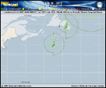 Tropical Storm LESLIE forecast track map as of National Hurricane Center discussion number 47