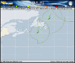 Tropical Storm LESLIE forecast track map as of National Hurricane Center discussion number 48