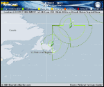Tropical Depression  forecast track map as of National Hurricane Center discussion number 49
