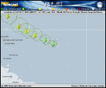 Tropical Storm LESLIE forecast track map as of National Hurricane Center discussion number 5