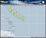 Tropical Storm LESLIE forecast track map as of National Hurricane Center discussion number 8
