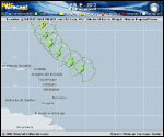 Tropical Storm LESLIE forecast track map as of National Hurricane Center discussion number 9
