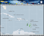 Tropical Storm Kirk forecast track map as of National Hurricane Center discussion number 20