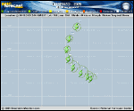 Tropical Storm Lorenzo forecast track map as of National Hurricane Center discussion number 2