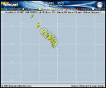Hurricane MICHAEL forecast track map as of National Hurricane Center discussion number 14