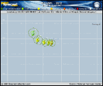 Hurricane MICHAEL forecast track map as of National Hurricane Center discussion number 25