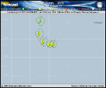 Hurricane MICHAEL forecast track map as of National Hurricane Center discussion number 27