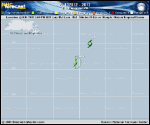 Tropical Depression  forecast track map as of National Hurricane Center discussion number 35