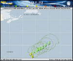 Tropical Storm Leslie forecast track map as of National Hurricane Center discussion number 11