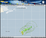 Tropical Storm Leslie forecast track map as of National Hurricane Center discussion number 12