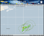 Tropical Storm Leslie forecast track map as of National Hurricane Center discussion number 13