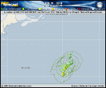 Tropical Storm Leslie forecast track map as of National Hurricane Center discussion number 16