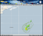 Tropical Storm Leslie forecast track map as of National Hurricane Center discussion number 18