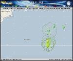 Tropical Storm Leslie forecast track map as of National Hurricane Center discussion number 25