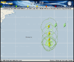Tropical Storm Leslie forecast track map as of National Hurricane Center discussion number 27