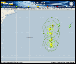Hurricane Leslie forecast track map as of National Hurricane Center discussion number 29