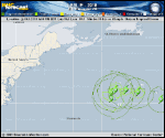 Tropical Storm Leslie forecast track map as of National Hurricane Center discussion number 36