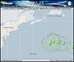 Tropical Storm Leslie forecast track map as of National Hurricane Center discussion number 37