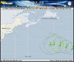 Tropical Storm Leslie forecast track map as of National Hurricane Center discussion number 40