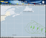 Tropical Storm Leslie forecast track map as of National Hurricane Center discussion number 42