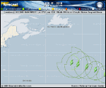 Tropical Storm Leslie forecast track map as of National Hurricane Center discussion number 43