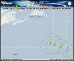 Tropical Storm Leslie forecast track map as of National Hurricane Center discussion number 45