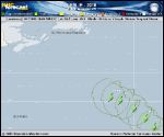 Tropical Storm Leslie forecast track map as of National Hurricane Center discussion number 47